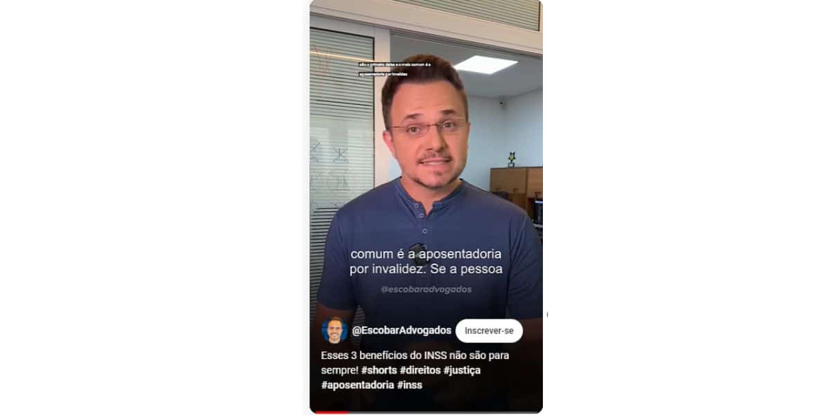 Escobar Advogados fala sobre benefícios do INSS Escobar Advogados fala sobre benefícios do INSS (Foto: Reprodução / YouTube)