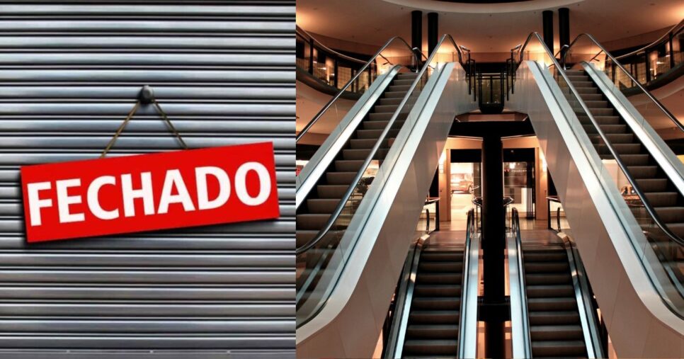 Ilustração shoppings e lojas fechadas (Fotos: Reproduções / Camva)