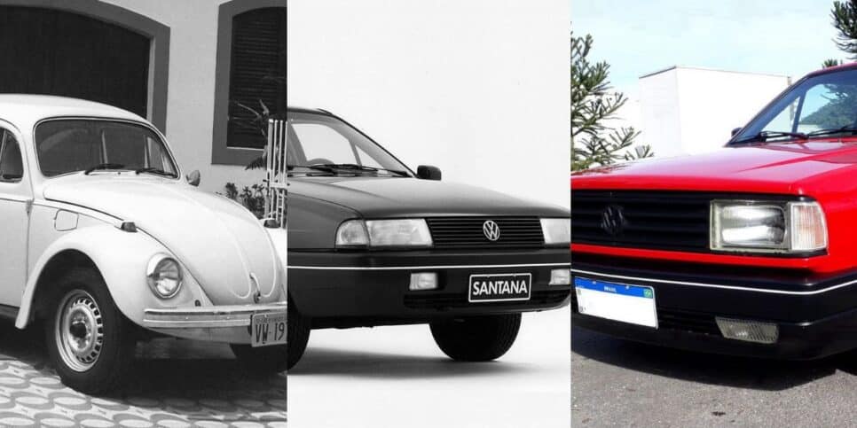 Ressurreição do Fusca, Santana e Voyage, da Voslkswagen (Reprodução: Montagem TV Foco)