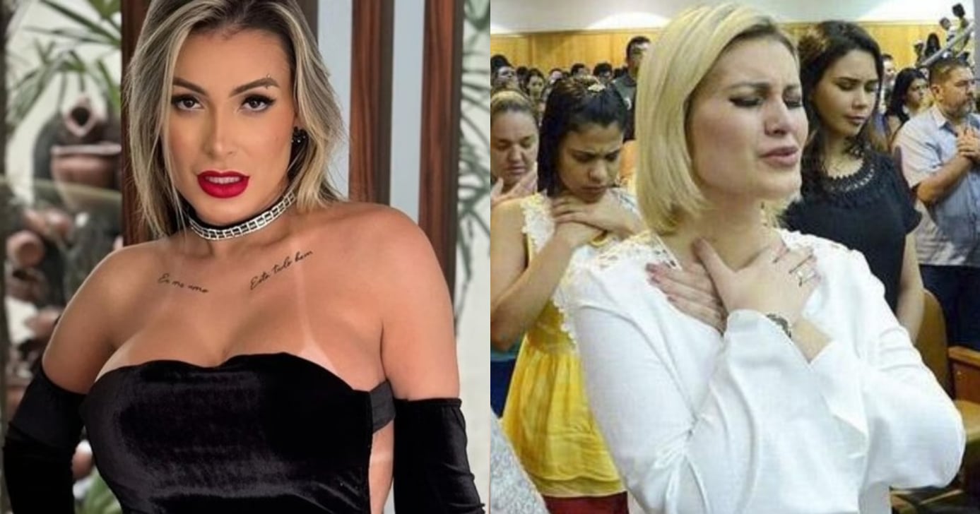 Andressa Urach expõe experiência pior que prostituição na igreja (Foto: Reprodução/Montagem TV Foco)