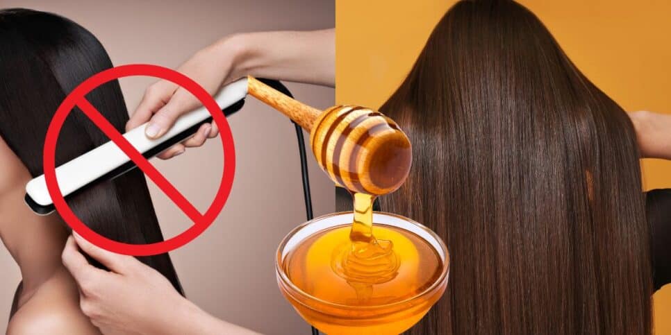 Alisar cabelo com progressiva caseira feita com mel (Reprodução: Montagem TV Foco)