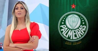 Renata Fan paralisa Jogo Aberto com novo reforço do Palmeiras - (Montagem / TV FOCO)
