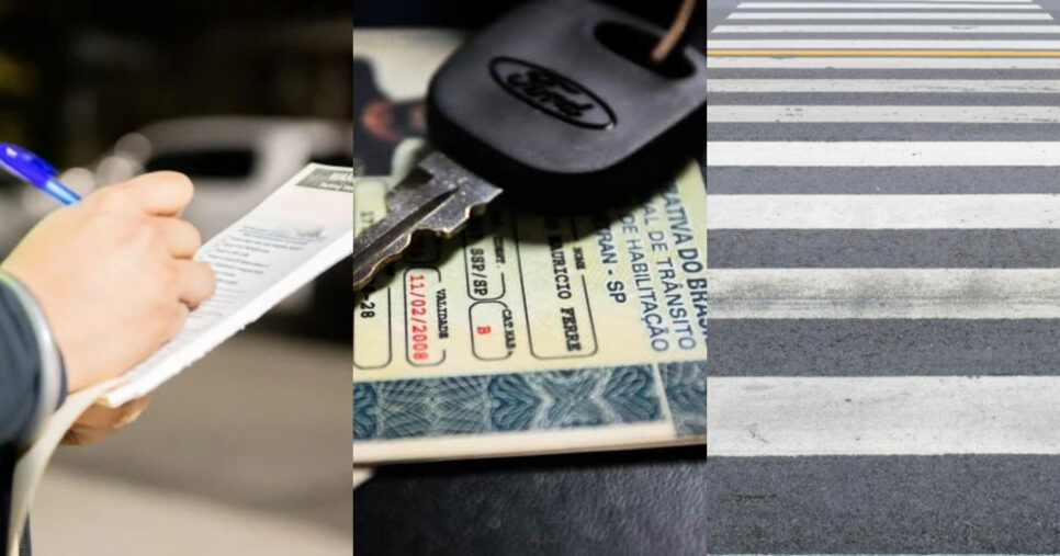 Multa, CNH e lei da faixa de trânsito (Foto: Montagem)