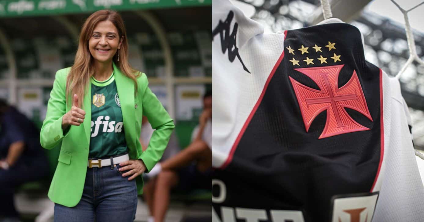 Leila passa Vasco para trás com reforço de R$100M ao Palmeiras (Reprodução/Montagem TV Foco/Canva)