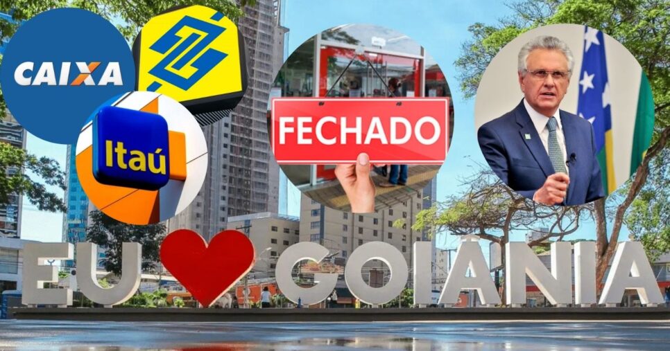 Caixa, Itaú, BB, Goiânia, GO e Ronaldo Caiado (Foto: Reprodução / Canva / Montagem TV Foco)