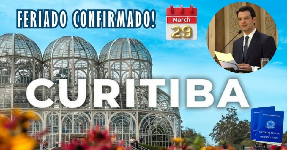 Eduardo Pimentel é prefeito de Curitiba e 29/03 será feriado (Foto: Reprodução / Canva / Montagem TV Foco)
