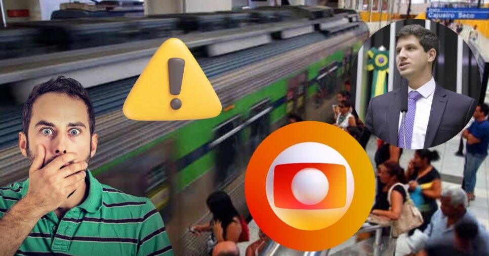 Globo, passageiro assustado, metrô de Recife e João Campos (Foto: Reprodução / Canva / Montagem TV Foco)