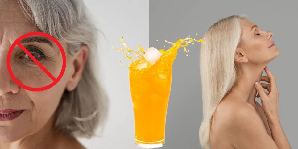 Suco com bomba de colágeno para sugar as rugas (Reprodução: Montagem TV Foco)
