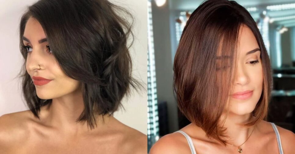 Long bob com franja lateral (Foto: Reprodução/Montagem TV Foco)