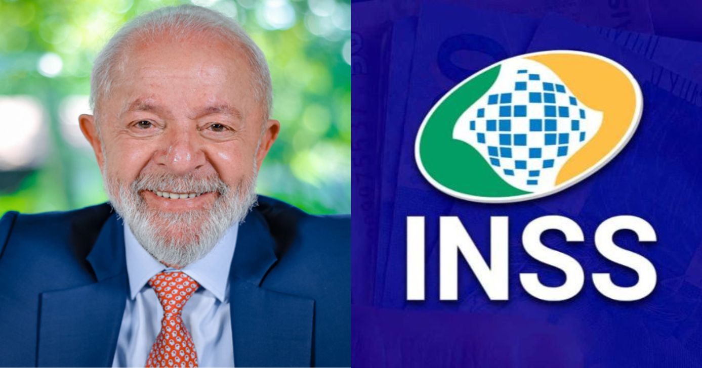 Luiz Inácio Lula da Silva e logo do INSS (Fotos: Reproduções / Ricardo Stuckert / Internet)