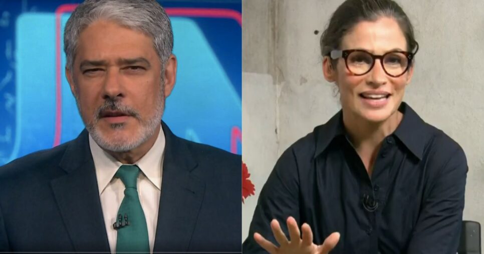 Audiências - William Bonner no Jornal Nacional e Renata Vasconcellos (Fotos: Reproduções / Globo)