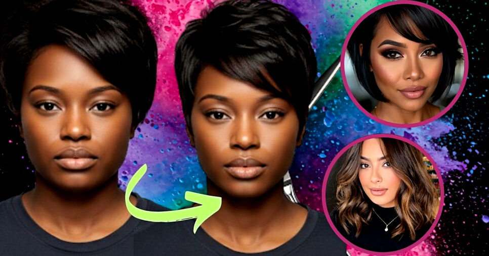 Cortes de cabelo trazem o fim da papada em minutos (Foto Reprodução/Montagem/Tv Foco/Canva)