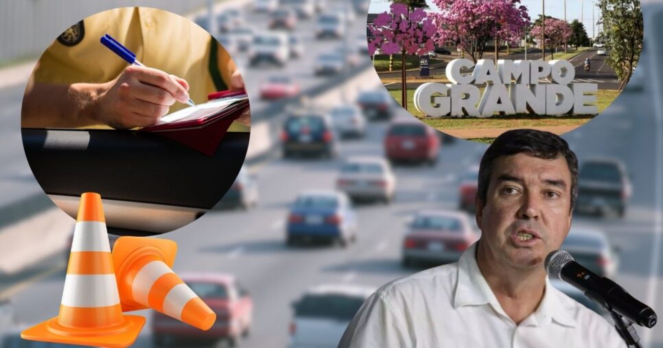 Trânsito em Campo Grande, MS, multa e Riedel (Foto: Reprodução / Canva / Montagem TV Foco)