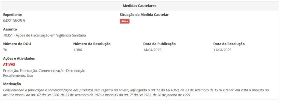 Resolução da ANVISA com ação contra lotes de sabonete parte 1 (Foto Reprodução/ANVISA)