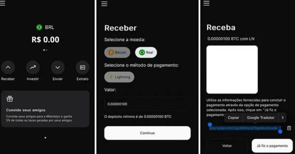 Aplicativo Ramblyn viabilizava a negociação de bitcoin no Brasil com Pix (Foto: Reprodução/Plataforma)