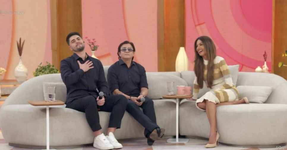 Chitãozinho e Enrico no Encontro com Patrícia Poeta na Globo (Foto: Reprodução)