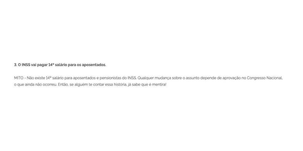 Comunicado INSS (Foto: Reprodução / Site do Governo Federal)