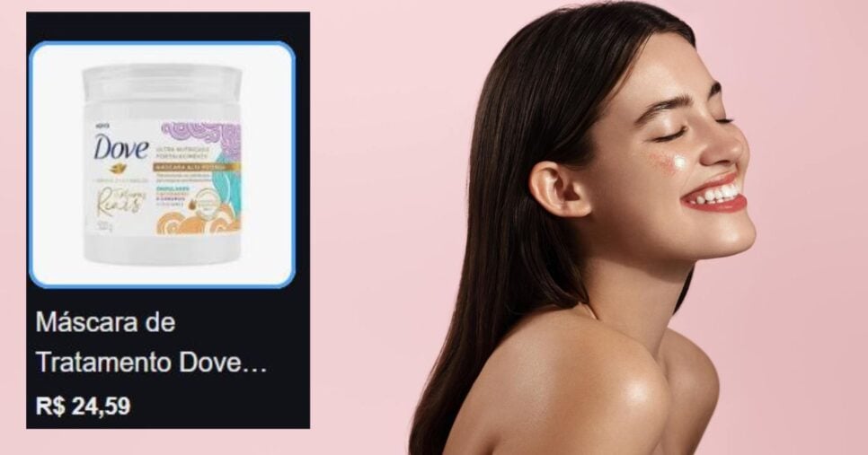 Dove texturas reais ajuda a manter o movimento natural do cabelo e os deixa sem frizz por menos de R$80 (Foto Reprodução/Montagem/Tv Foco/Lennita/Internet/Drogaria S.Paulo)