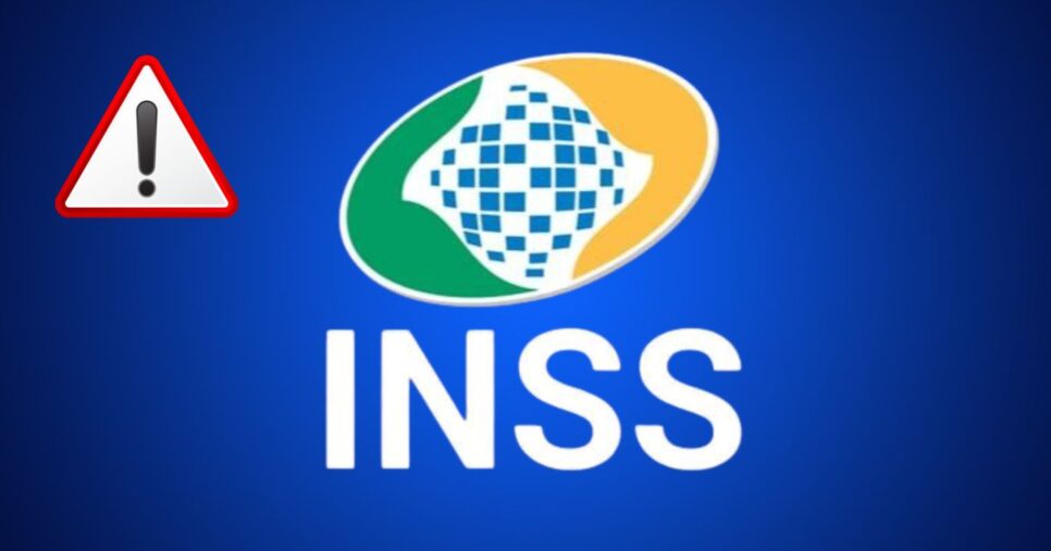 Imagem de alerta e logo do INSS (Fotos: Reproduções / Canva / Internet)