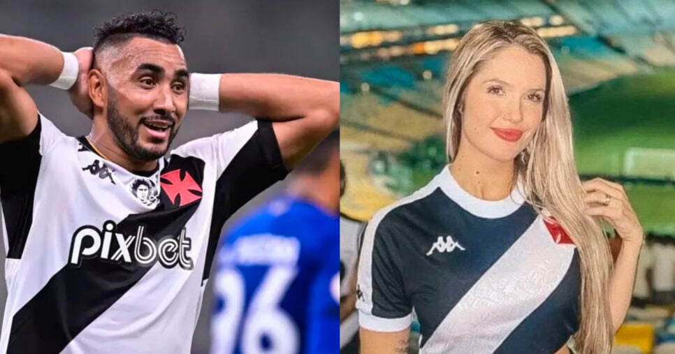 Larissa Ferrari e Dimitri Payet, do Vasco (Foto: Reprodução) 