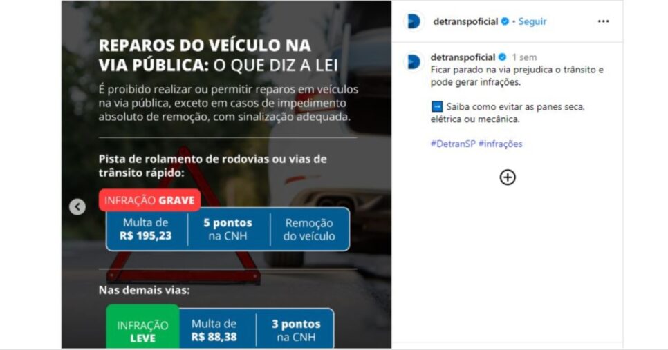 Publicação do Detran SP