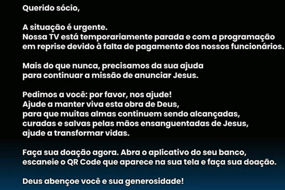 Emissora de TV emite comunicado (Foto: Reprodução)