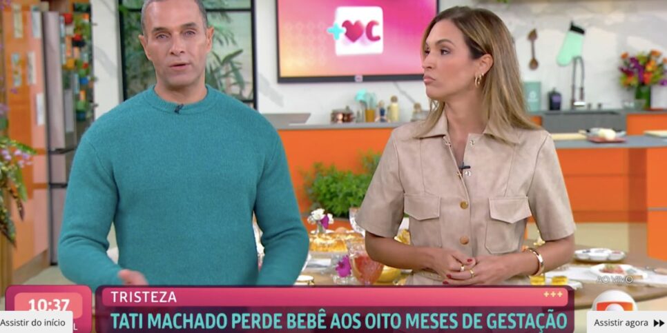 Talitha Morete e Fabrício Battaglini no Mais Você (Foto: Reprodução / Globo)