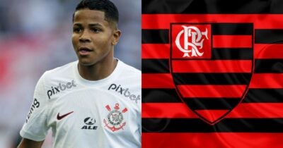 Wesley e rasteira no Corinthians pelo Flamengo - Foto Reprodução Internet