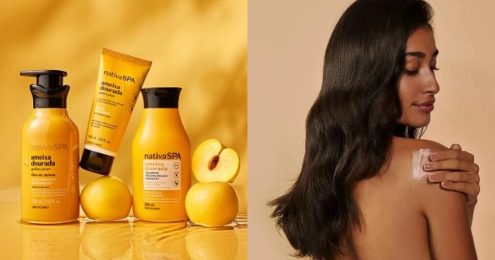 Linha Nativa SPA Ameixa Dourada (Foto Reprodução/Montagem/Lennita/Tv Foco/Canva/Boticário)