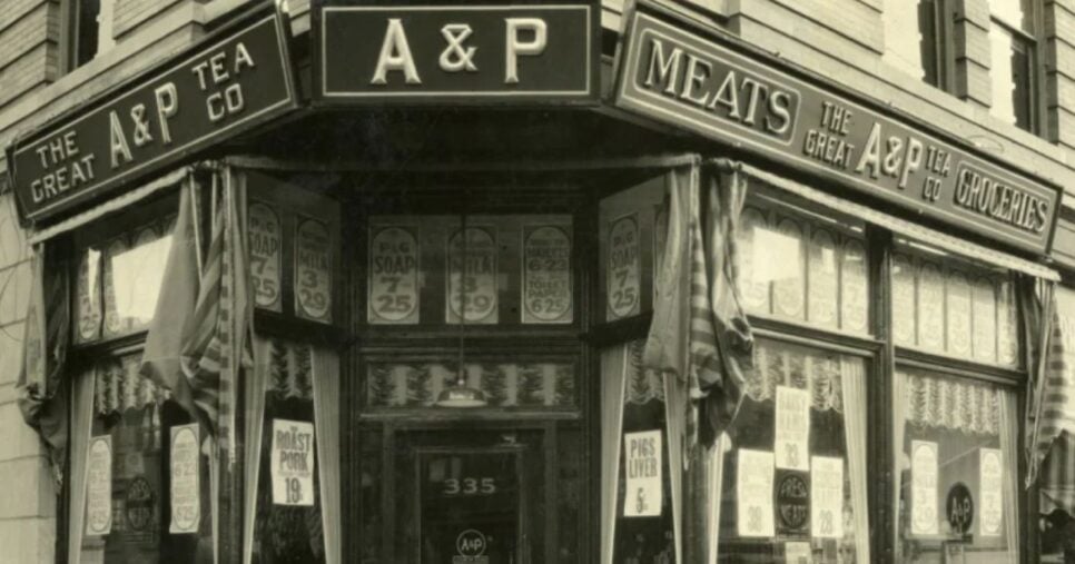 A&P na época em que vendia apenas café e chá (Foto Reprodução/Internet)