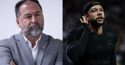 R$36M e adeus Depay: Augusto Melo vende craque do Corinthians (Foto: Reprodução/Montagem TV Foco)