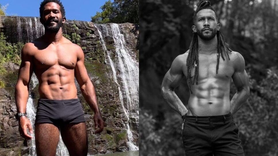 André Luiz Miranda, aos 37, barbudo, musculoso e com volumão (Foto: Reprodução/ Instagram/ Montagem)