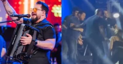 Marrone, dupla de Bruno, caiu do palco durante show (Foto: Reprodução/ Internet)
