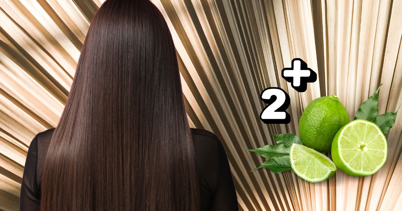 Mulher com cabelo liso e limão com mais 2 ingredientes (Foto: Reprodução / Globo / Montagem TV Foco)