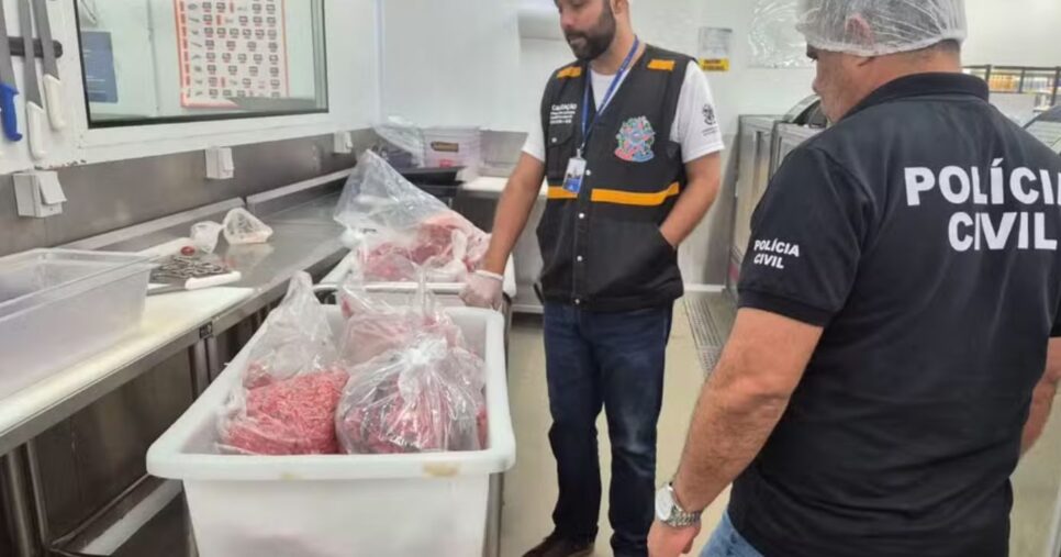 Polícia apreende 280 kg de carne vencida (Foto: Reprodução/Polícia Civil)
