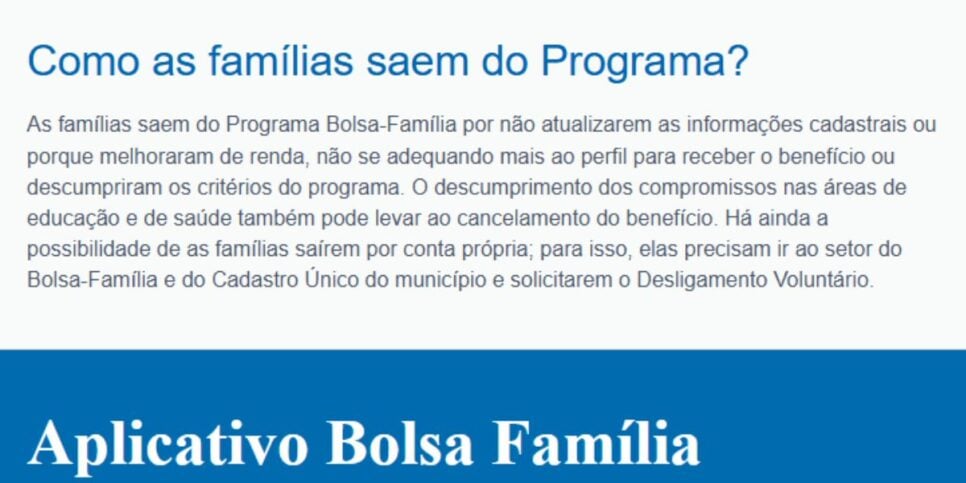 Atitudes que suspendem o Bolsa Família (Reprodução: Caixa)