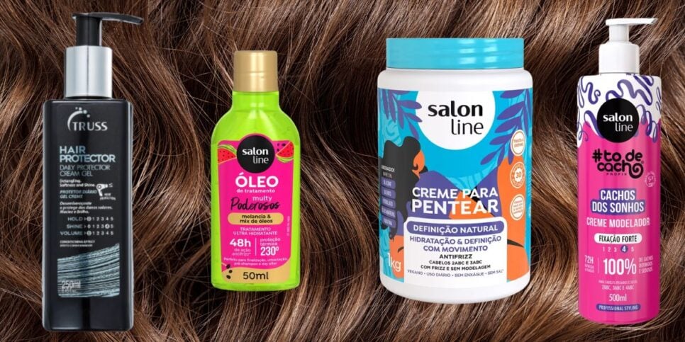 4 cremes para cuidar do cabelo cacheado (Reprodução: Montagem TV Foco)