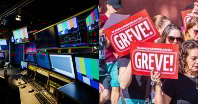 200 funcionários em greve, fora do ar e emissora de TV afunda (Foto: Reprodução/Montagem TV Foco)