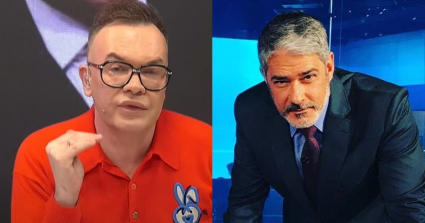 Felipeh Campos não se contém e assume o que pensa de Bonner (Foto: Reprodução/ YouTube/ Divulgação/ Montagem TV Foco)