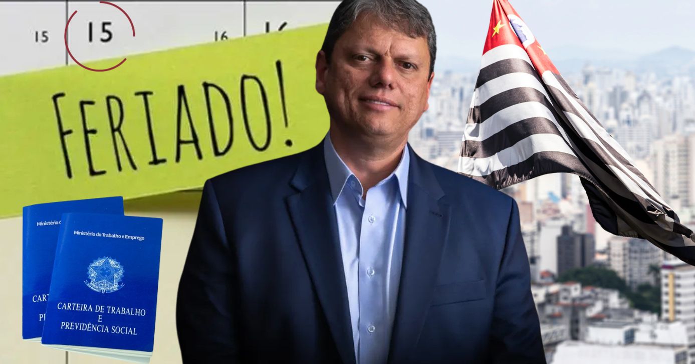 Tarcísio de Freitas, CLTs e feriado em SP (Foto: Reprodução / Canva / Montagem TV Foco)