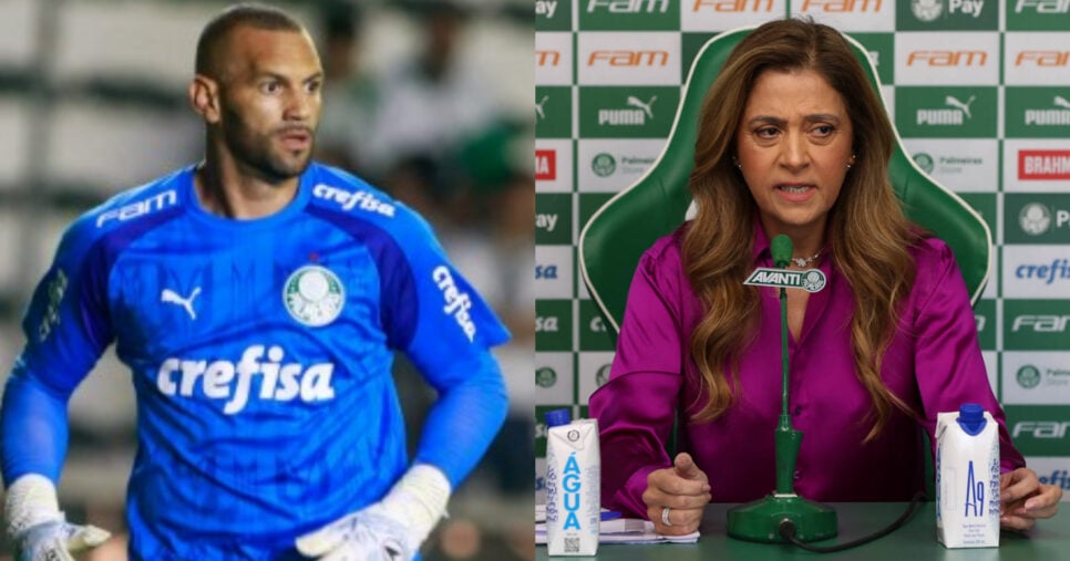 +1 reforço: Leila Pereira libera PIX por novo goleiro no Palmeiras (Foto: Reprodução/Montagem TV Foco) Weverton