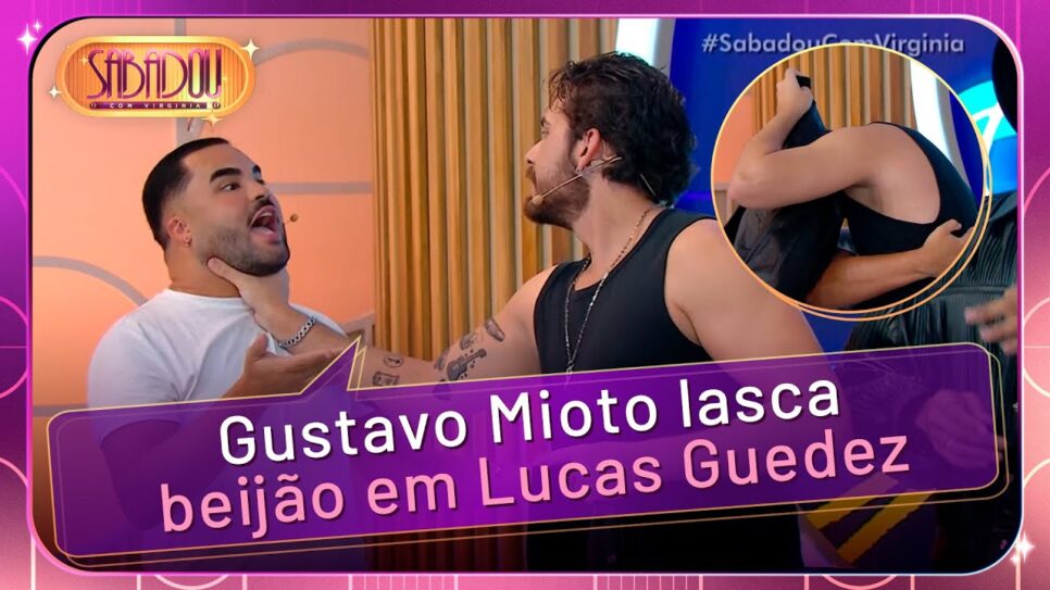 Gustavo Mioto deu 'beijão' em Lucas Guedez (Foto: Reprodução/ Internet)