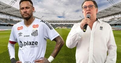 Neymar e Marcelo Teixeira (Foto: Reprodução / Santos / Montagem TV Foco)