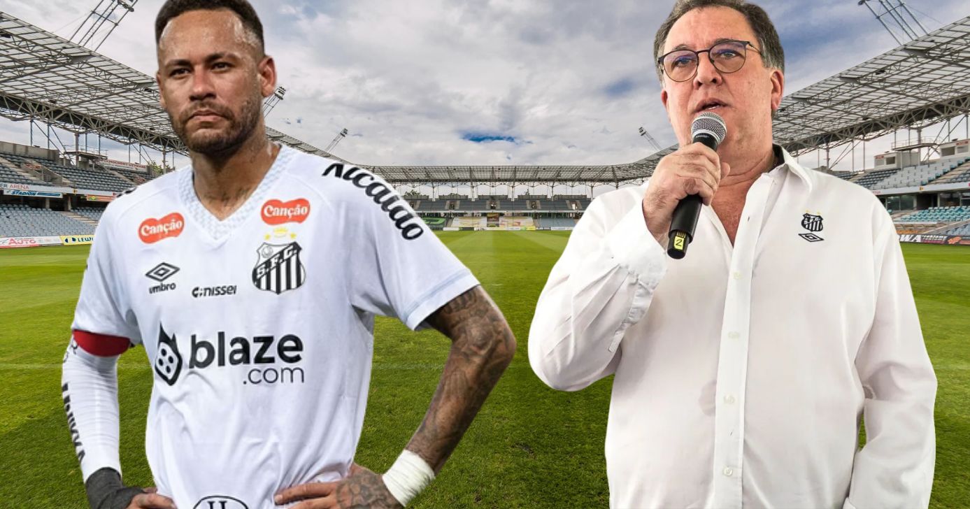 Neymar e Marcelo Teixeira (Foto: Reprodução / Santos / Montagem TV Foco)