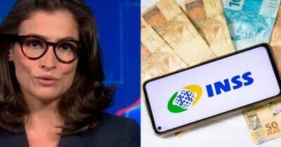 Renata Vasconcellos paralisa JN com devolução imediata exigida do INSS - Foto: Montagem