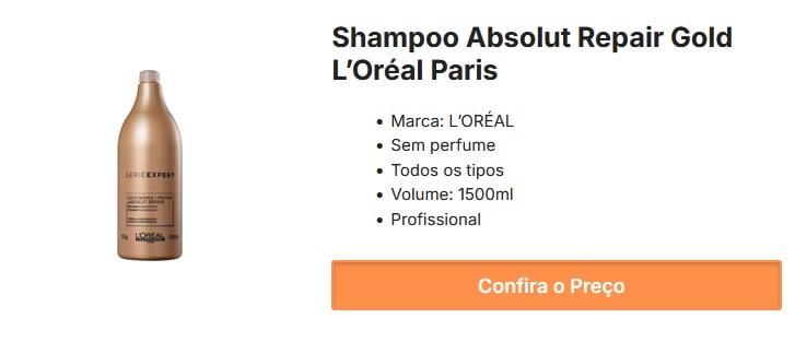Shampoo Absolut Repair Gold L’Oréal Paris (Foto: Reprodução / Amazon)