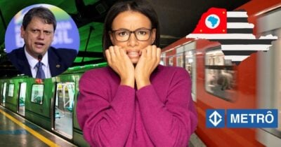 Linhas 2 e 3 de metrô de SP e Tarcísio de Freitas (Foto: Reprodução / Canva / Montagem TV Foco)