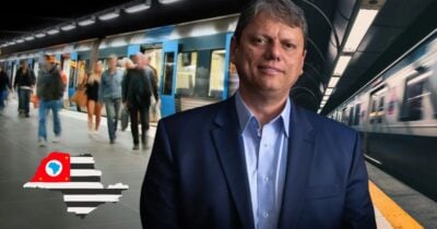 Tarcísio de Freitas e estação de metrô em SP (Foto: Reprodução / Canva / Montagem TV Foco)