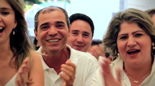 Elenco da InterTV se reúne para gravar vinheta (Foto: Reprodução)