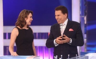 Rachel Sheherazade ao lado de Silvio Santos (Foto: SBT/Divulgação)